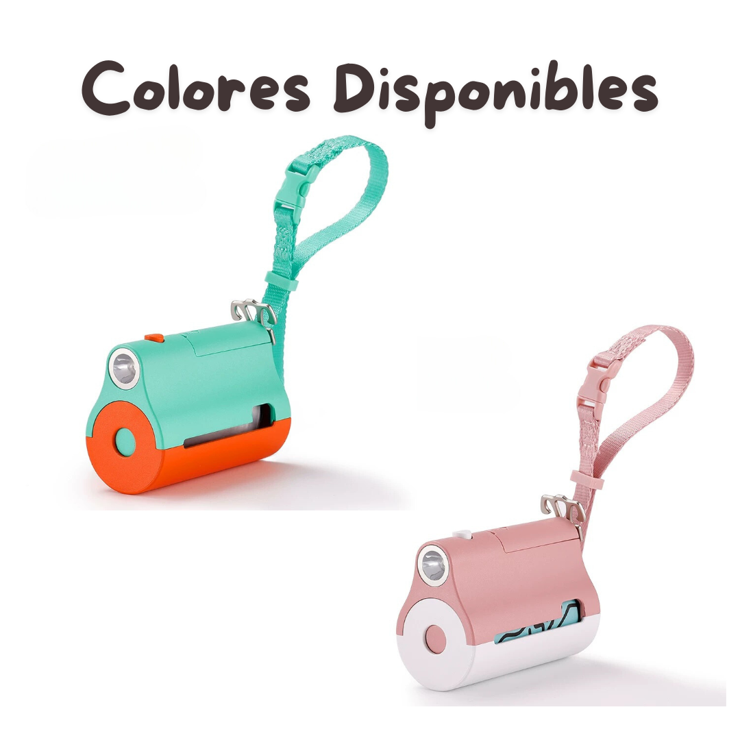 Dispensador de bolsas con luz LED- Poop bag dispenser with flashlight