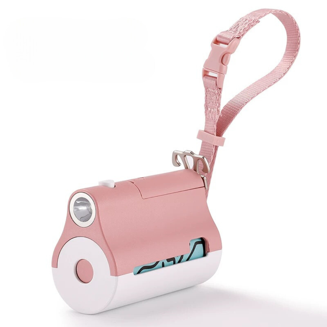 Dispensador de bolsas con luz LED- Poop bag dispenser with flashlight