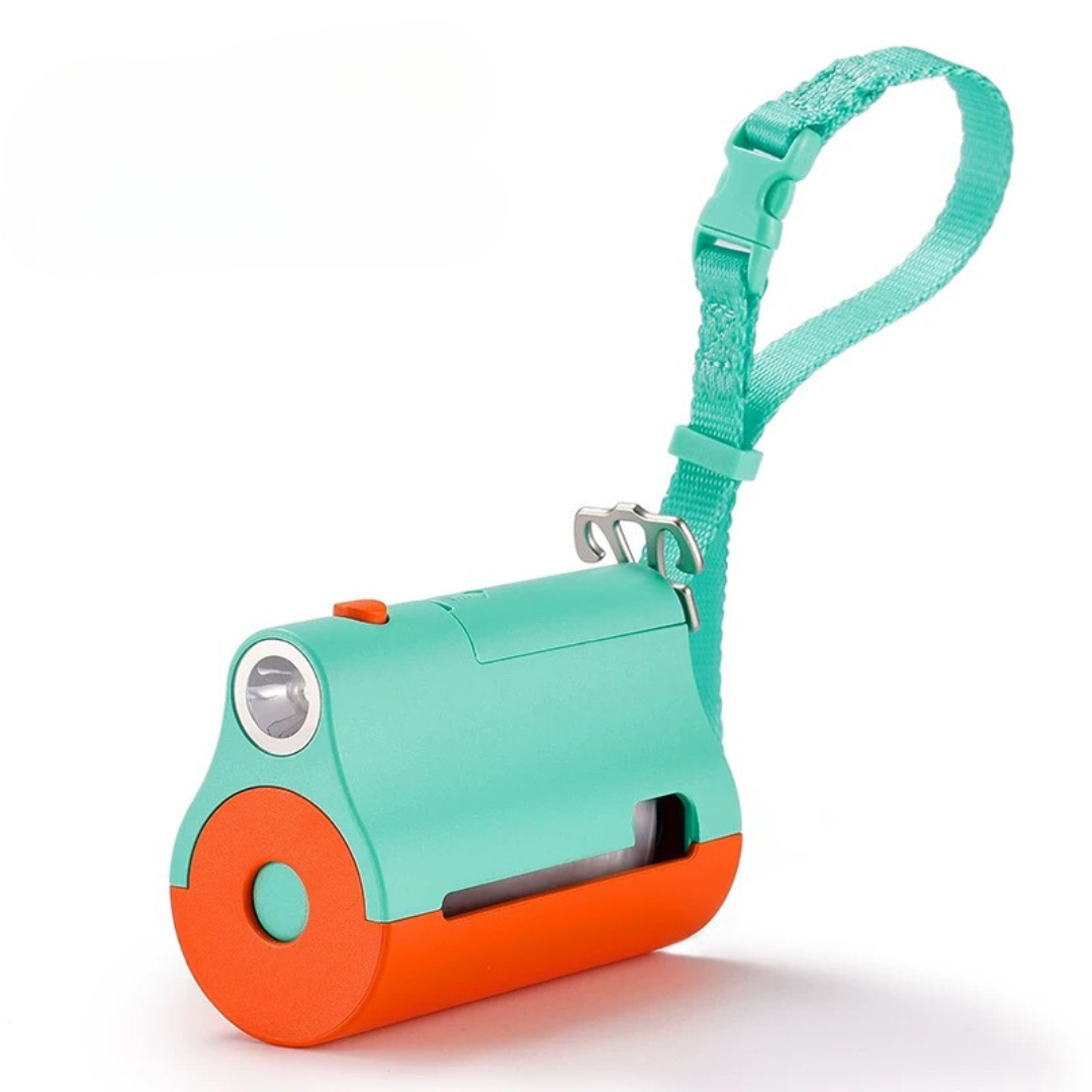 Dispensador de bolsas con luz LED- Poop bag dispenser with flashlight