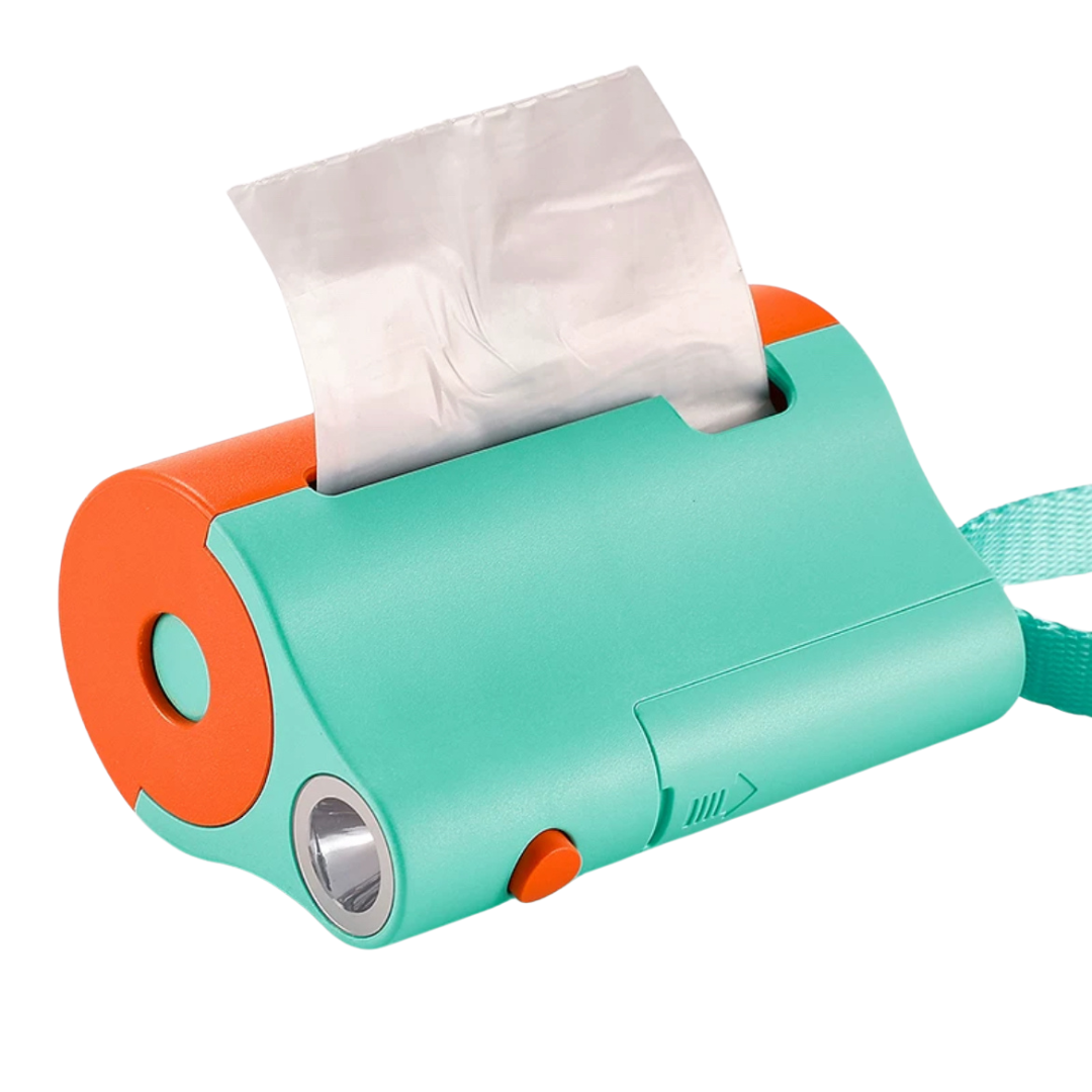 Dispensador de bolsas con luz LED- Poop bag dispenser with flashlight