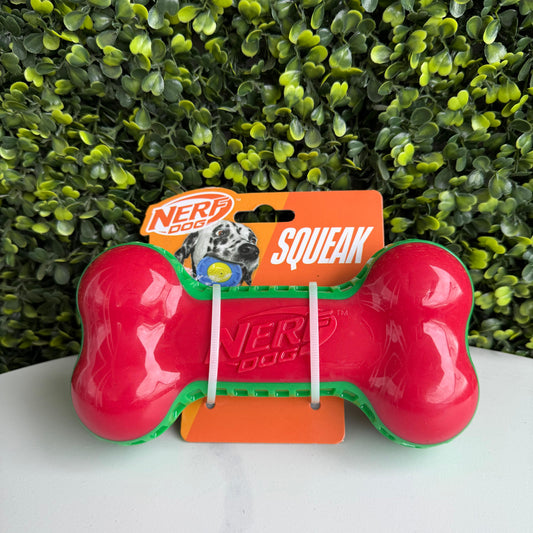 Juguete para Perros Nerf Dog Squeak Bone Rojo