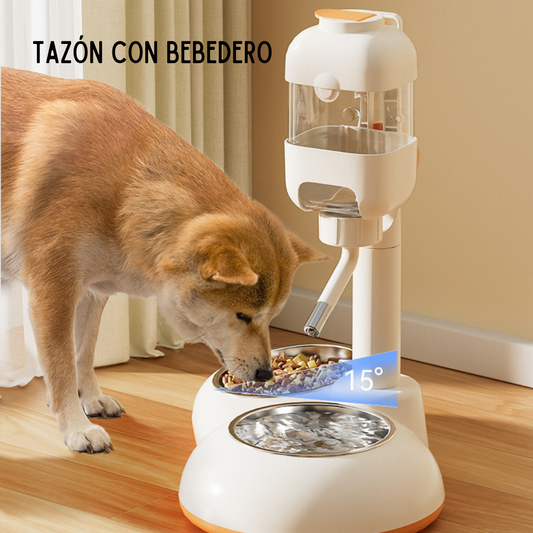 Tazón Doble con Dispensador de Agua