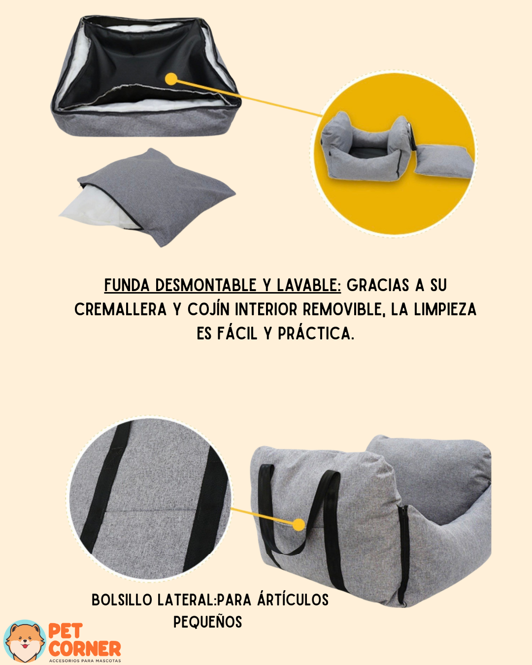 Booster Mediano Acolchado - Pet Car Seat