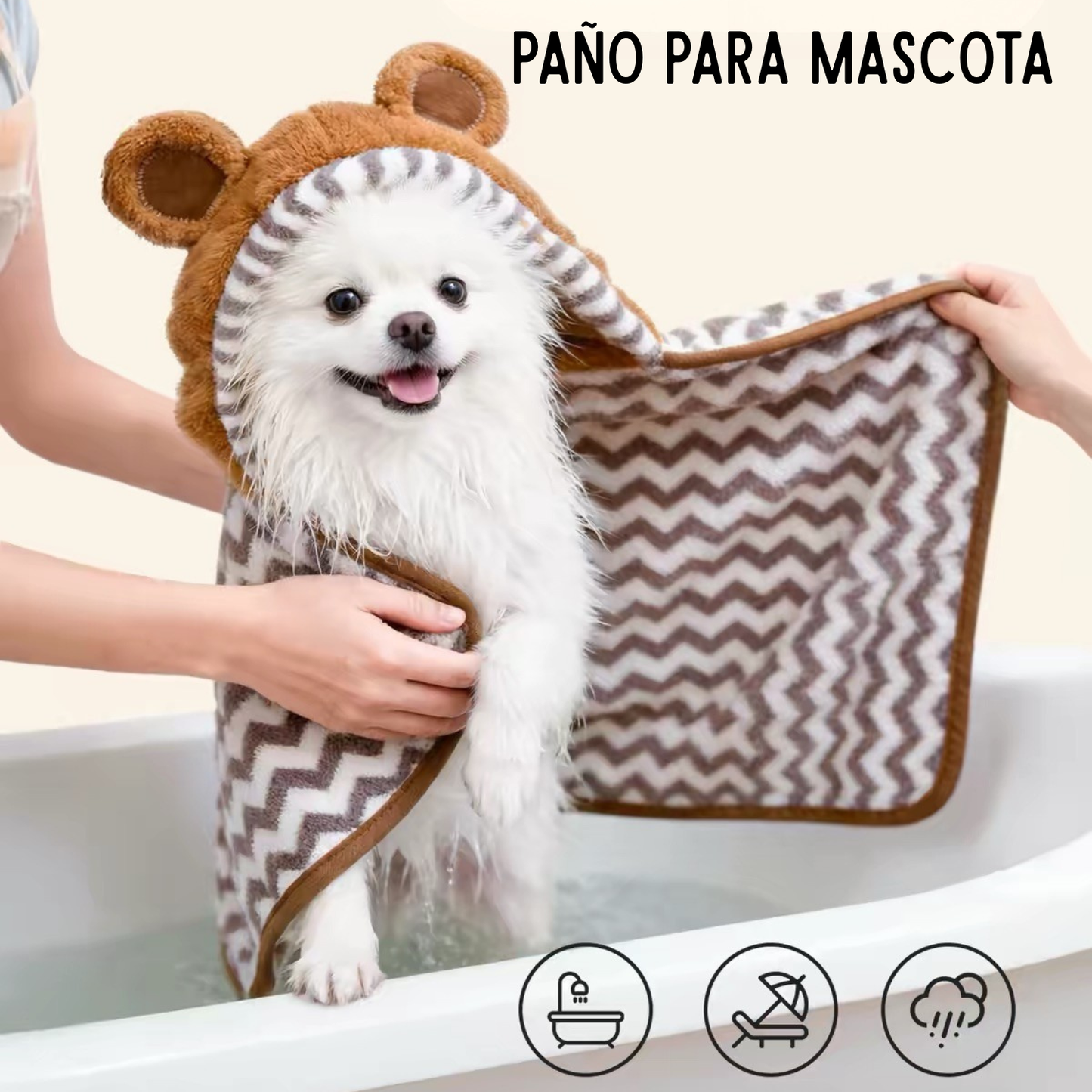 Bata Paño para Mascotas - Hooded Bathrobe