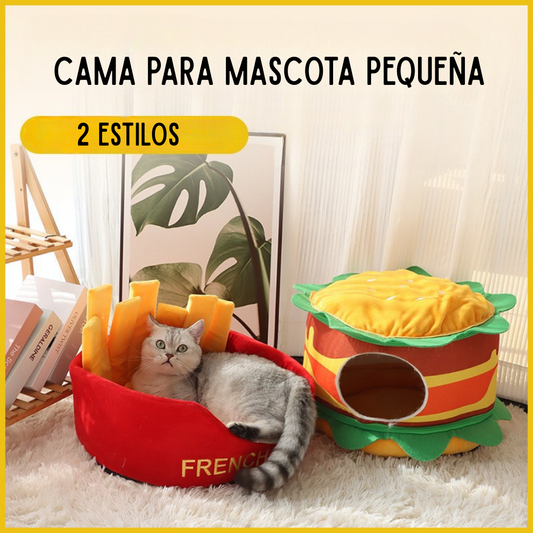 Cama en Forma de Hamburguesa o Papas Fritas