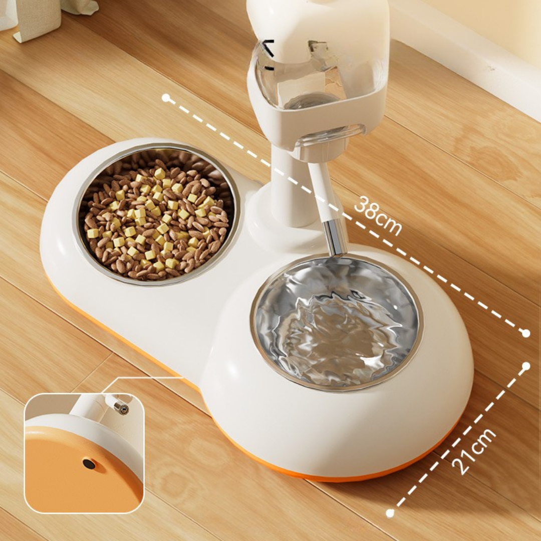 Tazón Doble con Dispensador de Agua