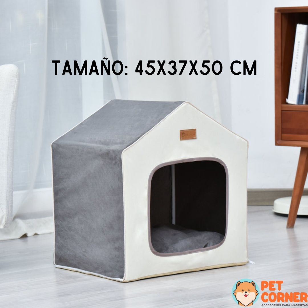 Cama Tipo Casa para Mascotas