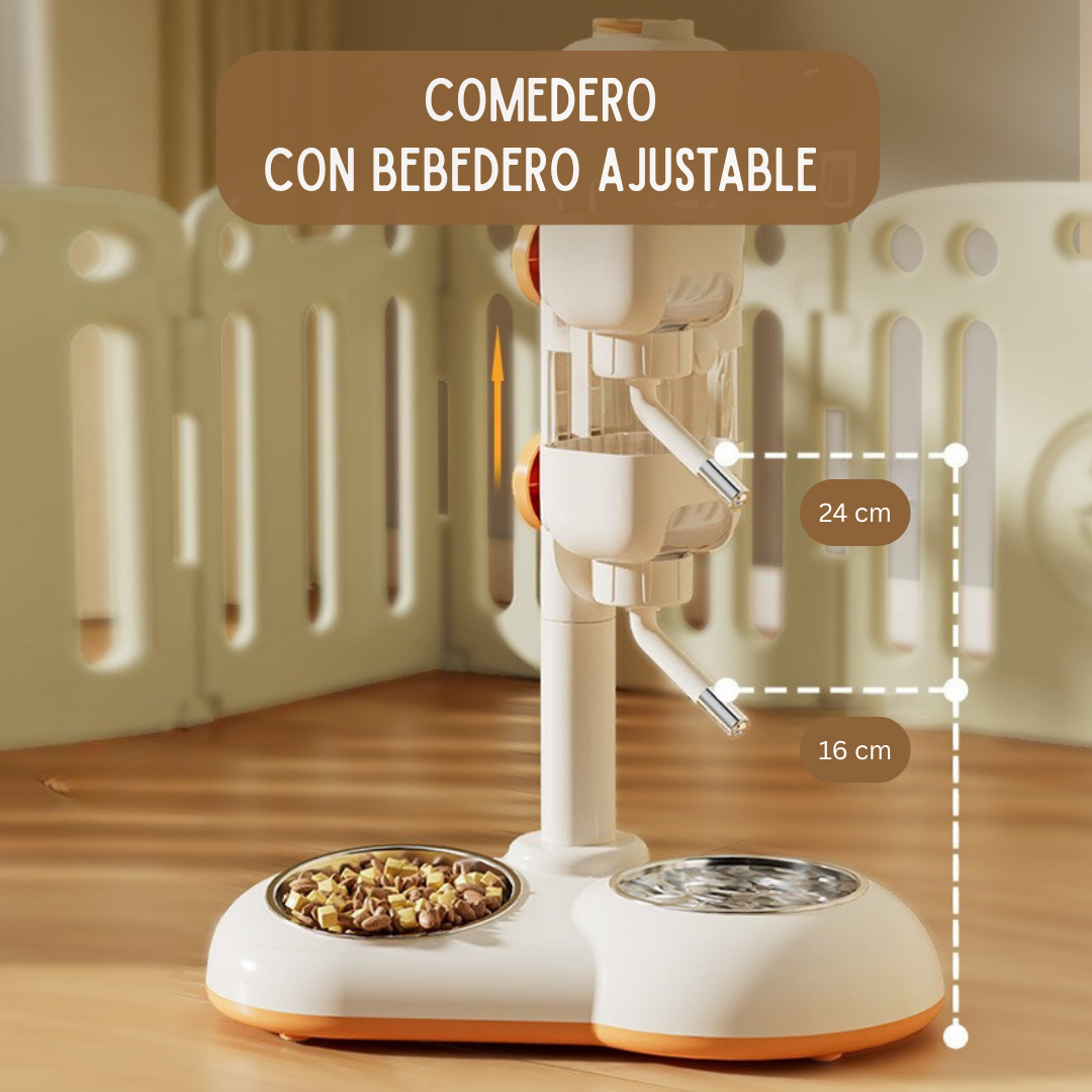 Tazón Doble con Dispensador de Agua