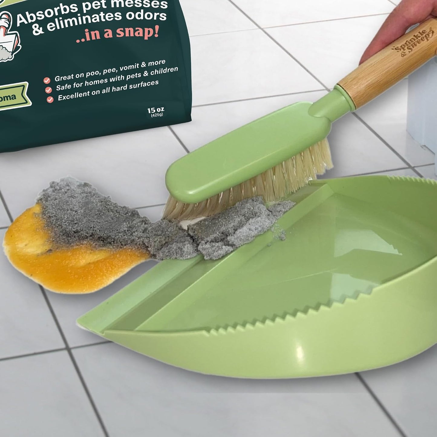 Polvo Absorbente para Limpieza de Accidentes de Mascotas 12 oz