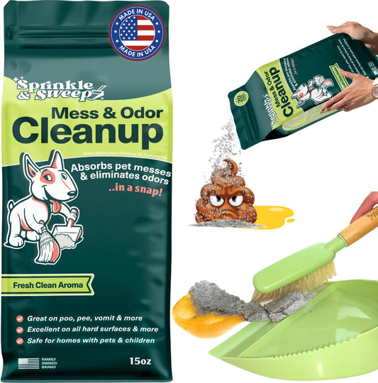 Polvo Absorbente para Limpieza de Accidentes de Mascotas 12 oz
