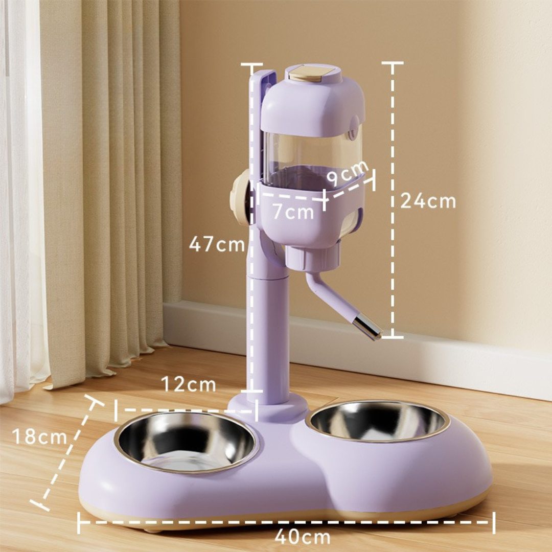 Tazón Doble con Dispensador de Agua