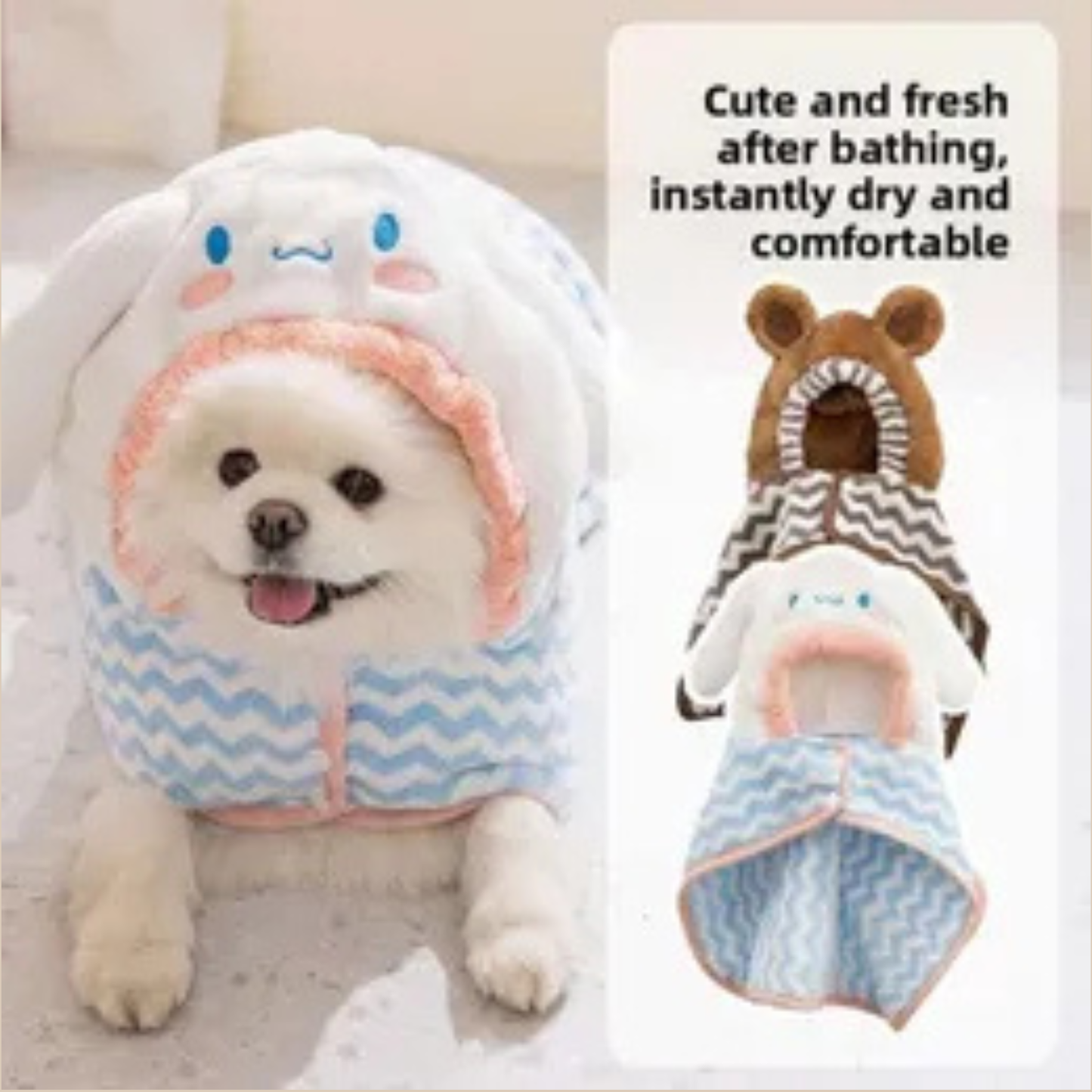 Bata Paño para Mascotas - Hooded Bathrobe