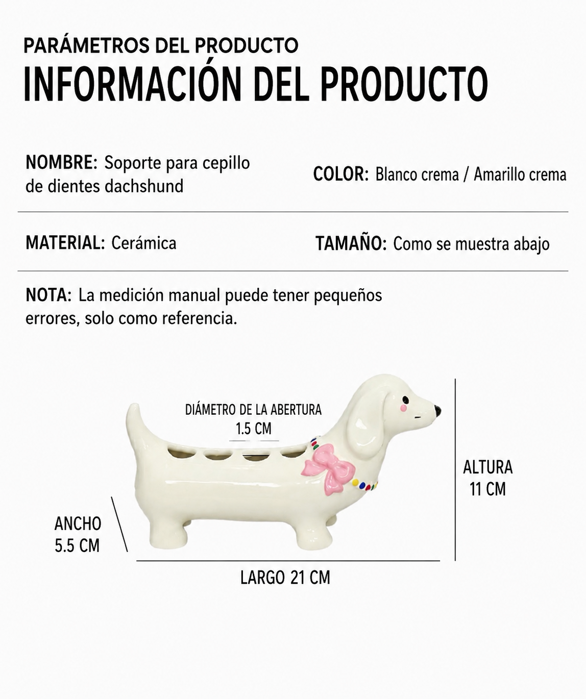 Soporte de Cerámica para Cepillos Dentales