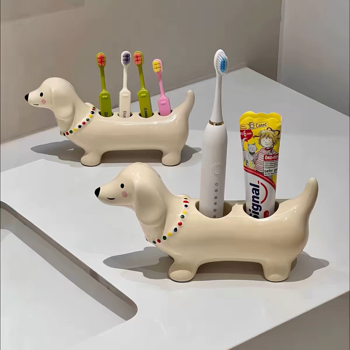 Soporte de Cerámica para Cepillos Dentales