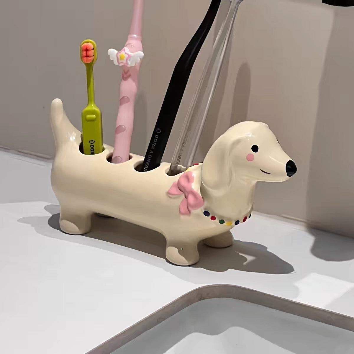 Soporte de Cerámica para Cepillos Dentales