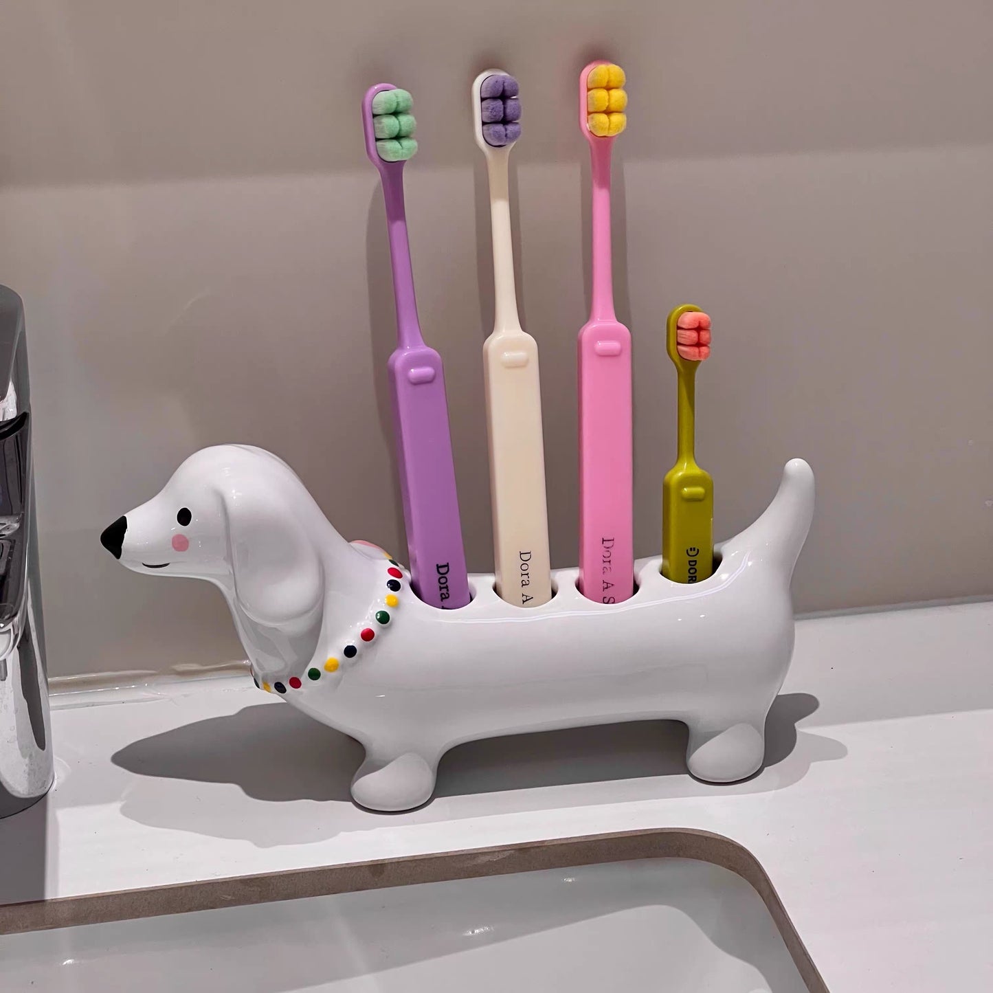 Soporte de Cerámica para Cepillos Dentales
