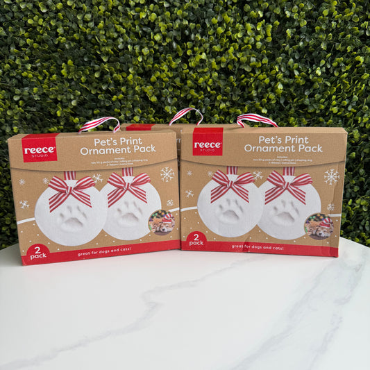 Set Paw Print Ornament- 2 Pack- Adorno Navideño de Huella