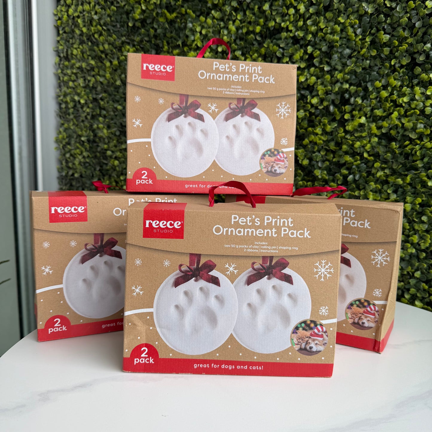 Set Paw Print Ornament- 2 Pack- Adorno Navideño de Huella