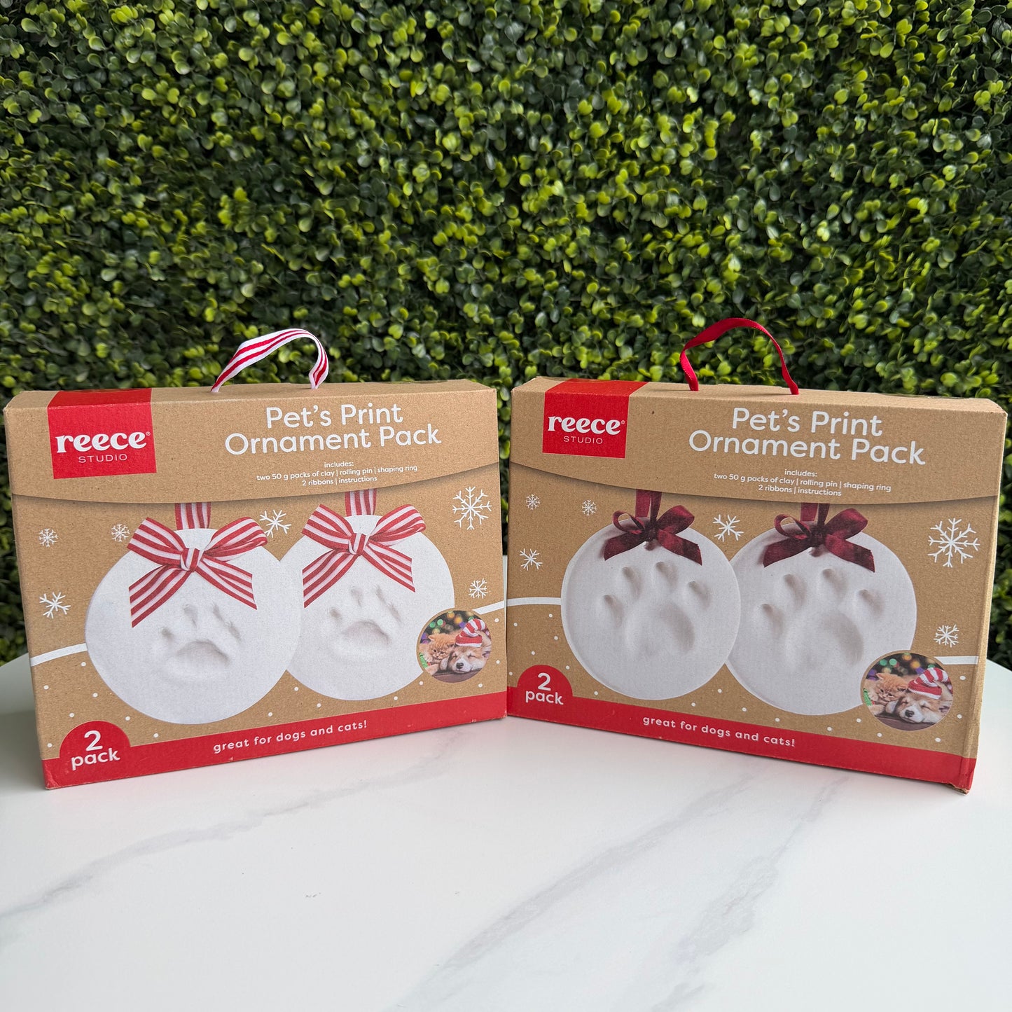 Set Paw Print Ornament- 2 Pack- Adorno Navideño de Huella