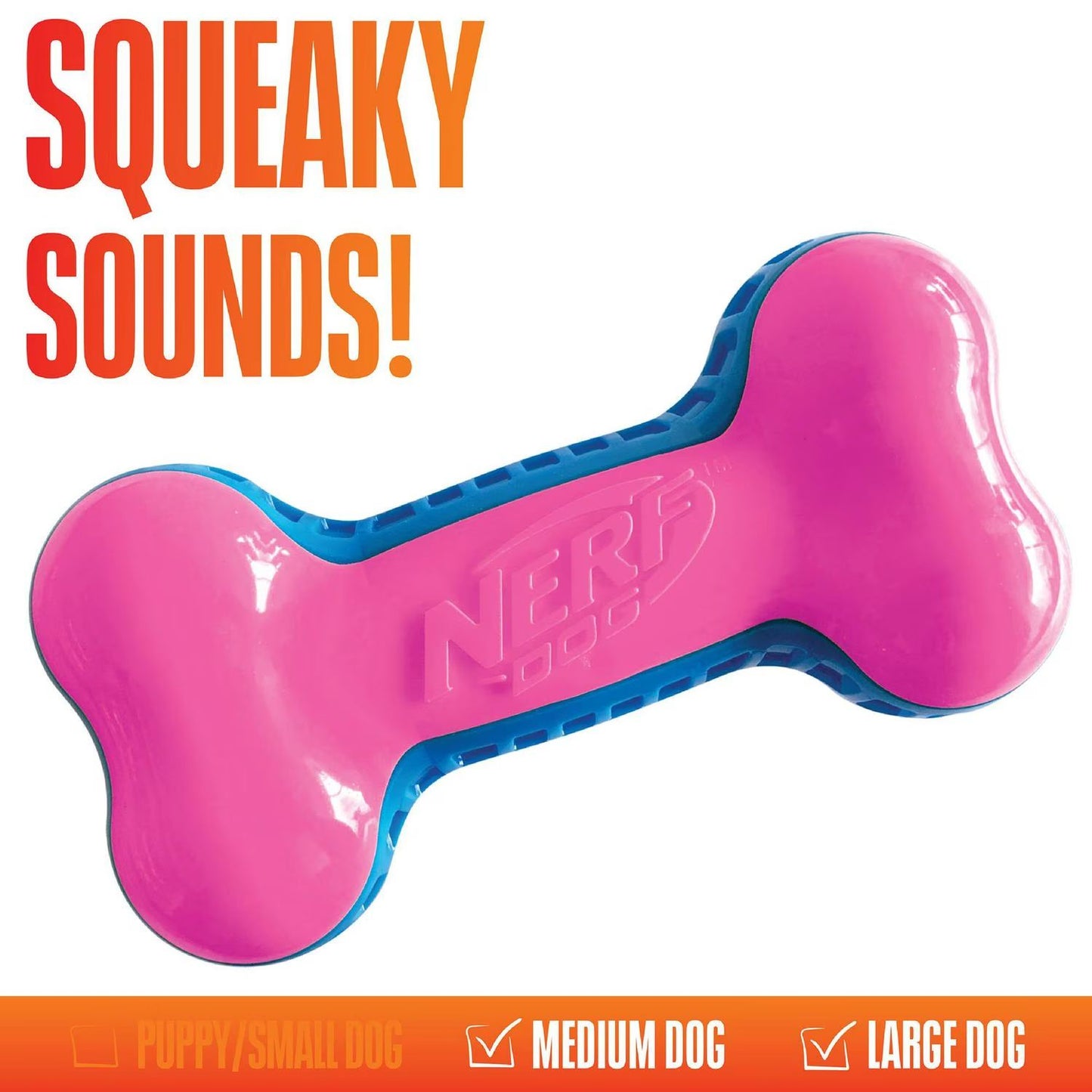 Juguete para Perros Nerf Dog Squeak Bone Rojo