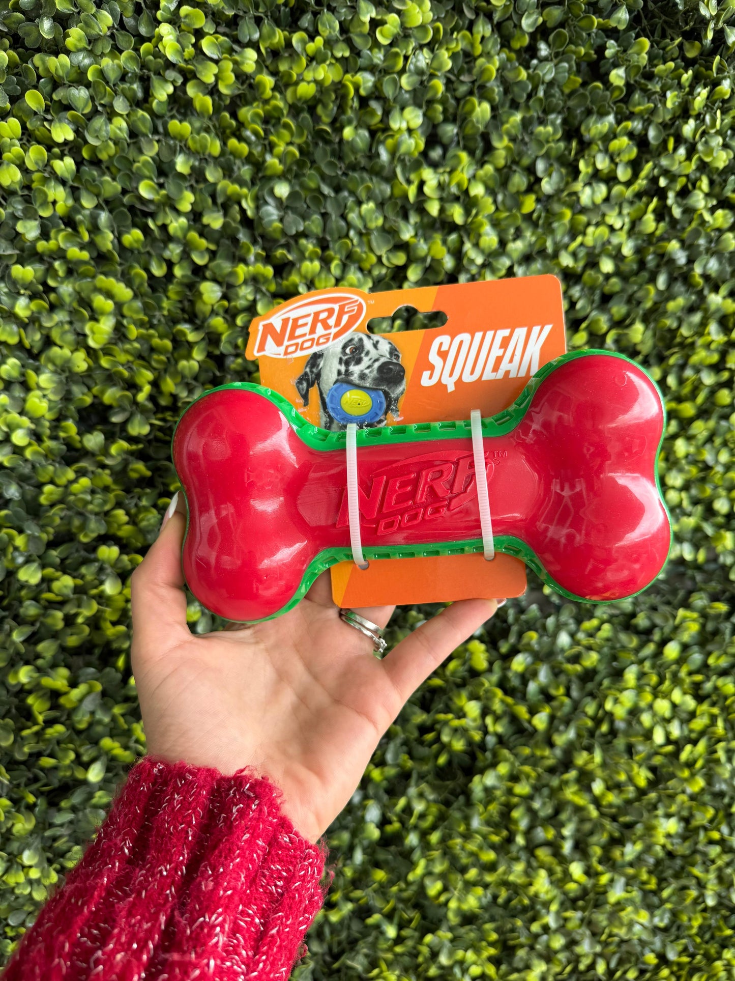 Juguete para Perros Nerf Dog Squeak Bone Rojo