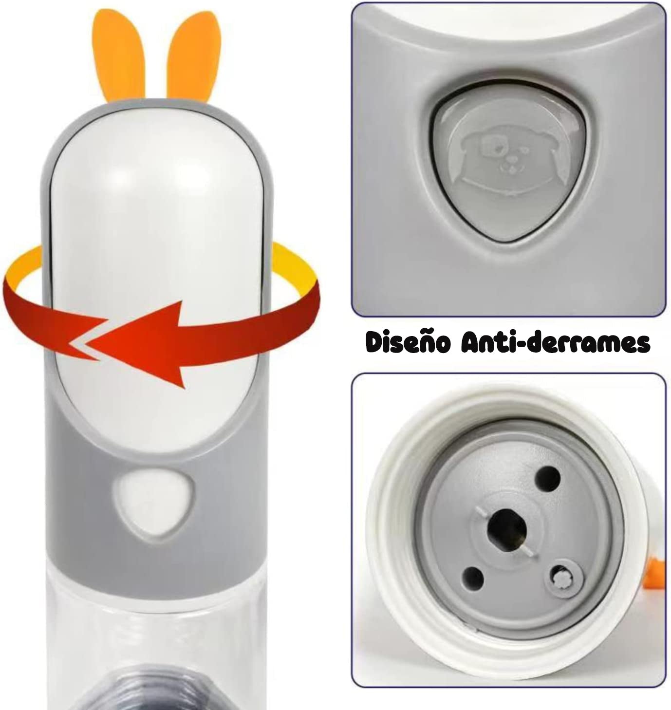 Botella para Mascotas 2 en 1 - Bunny shape
